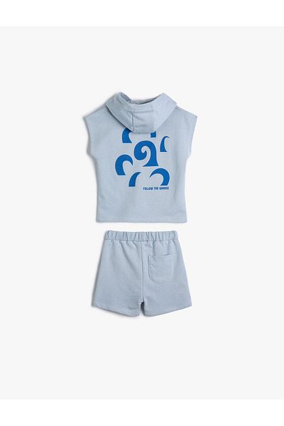 Koton 2er Set Shorts Kapuzenunterhemd Baumwolle