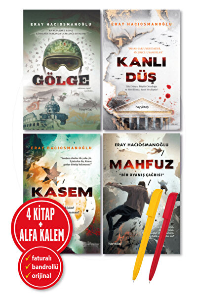 hayykitap Alfa Kalem+Eray Hacıosmanoğlu 4 Kitap YENİ-Gölge+Kanlı Düş+Kasem+Ma...