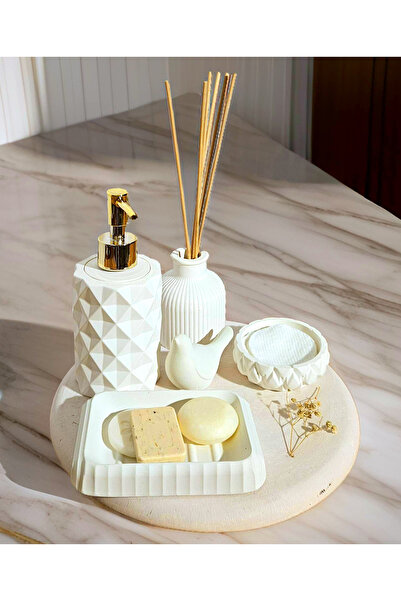 Home Beton 5 Parça El Yapımı Banyo Seti