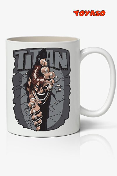 Toyaso كوب أبيض بتصميم الرسوم المتحركة Attack On Titan هدية لصديق الحبيب
