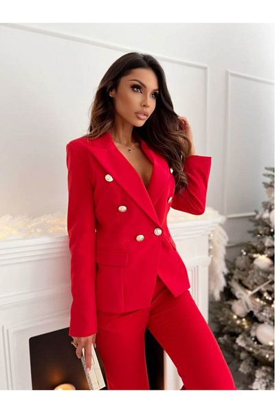 BEYD Women's Long-Sleeved Lapel Front Button Pocket Detail Atlas Jacket