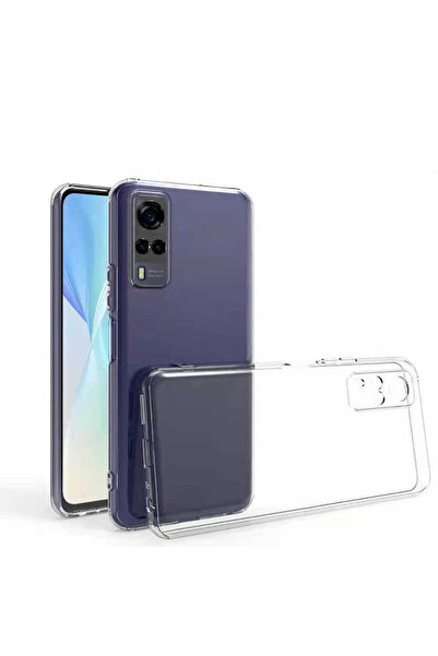 halkhouse Vivo Y53S 4G Kılıf İnce Şeffaf Esnek Yumuşak Süper Silikon Kapak