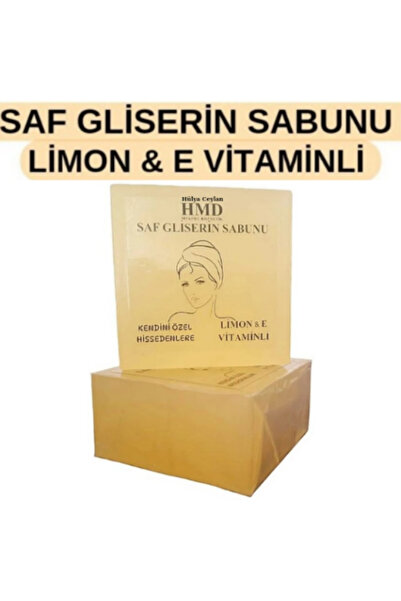 HMD BİTKİSEL KOZMETİK Glow Saf Gliserin Sabunu Limon & E Vitaminli Arındırıcı,Besleyici,Nemlendirici Şeffaf Doğal Gliserin Sabu