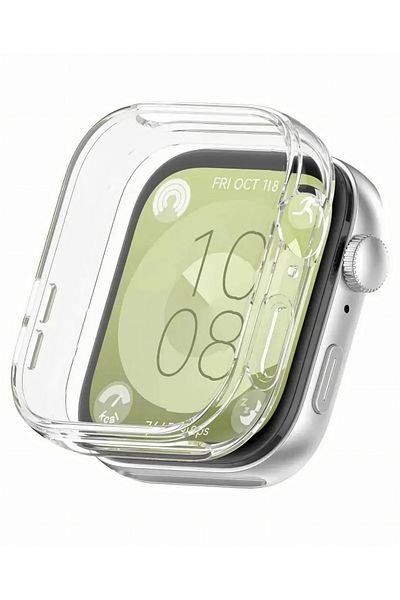 Fibaks حافظة متوافقة مع ساعة Huawei Watch Fit 3 وواقي شاشة 360 درجة للحماية الكاملة