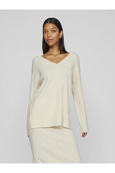 VILA Strickpullover V-Ausschnitt