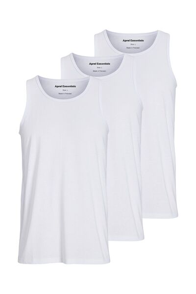 aprel T-Shirt 3er-Pack APREL Einfarbiges Rundhalsausschnitt T-Shirt