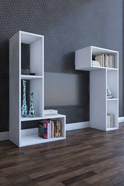 Dienni Puzzle Tv Sehpası Beyaz 152x123x35 Cm