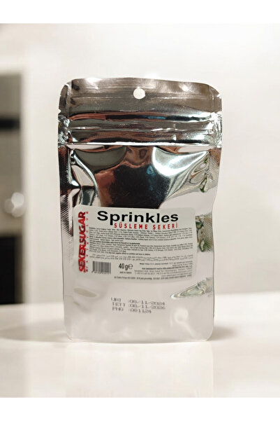 merni Yılbaşı Temalı Yenilebilir Pasta Süsü Sprinkles Süsleme Şekeri Çubuk Taş Yıldız Kalp 40 gram No:5