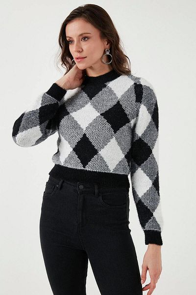 Fashion Friends Pulover cu decolteu obișnuit cu imprimeu 24K0194K1