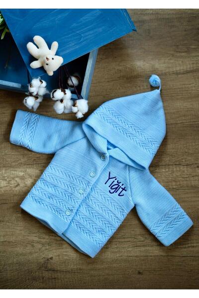 tinykiddesign Nakışlı Çift Katlı Triko Çocuk Bebek Yelek Özgü Yelek Düğmeli Y...