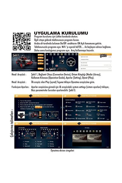 Wingzy Uzaktan Kumandalı Off Road Araba, Full Fonksiyon Şarjlı 2.4G Kameralı RC Araç, En İyi Hediye