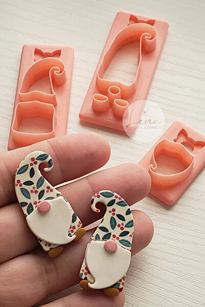 Lena Gift Store سانتا كلوز - قالب قطع من طين البوليمر السيراميكي (3 قطع) قاطع...