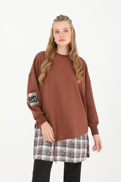 Puane Women's Hemline Shirt Transition Tunic - 10572Tun - Brown