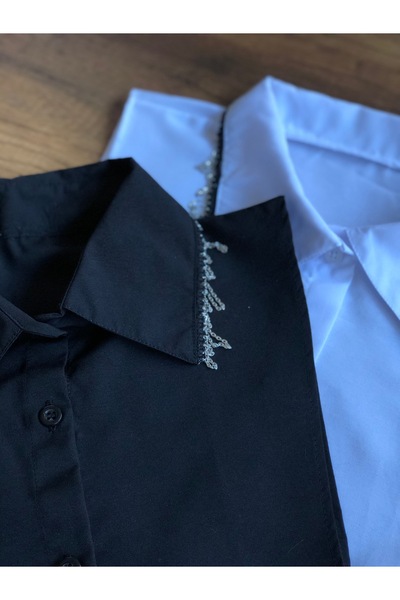 mirach 2-Pack - Shirt Collar and Neck Collar Poplin Chain Stretchy Sleeveless Low-Cut Set