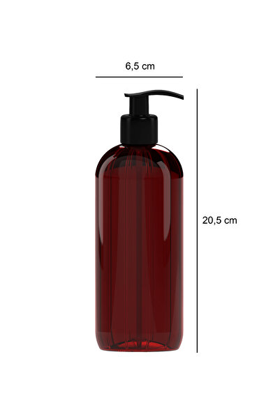 homence 3'lü Şampuan Duş Jeli Saç Kremi Baskılı Plastik Şişe Banyo Seti Amber Sabunluk 500 ml