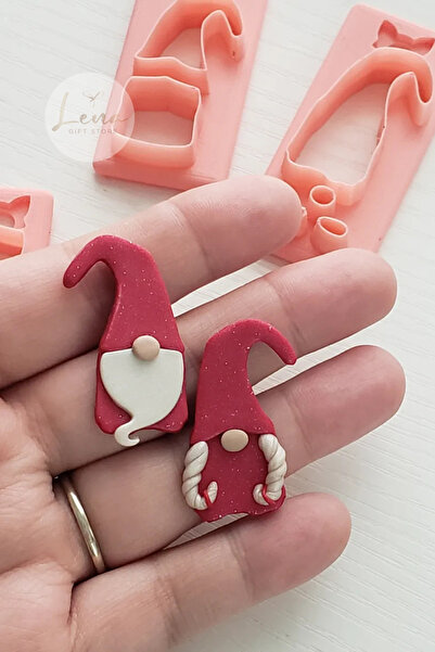 Lena Gift Store سانتا كلوز - قالب قطع من طين البوليمر السيراميكي (3 قطع) قاطع...