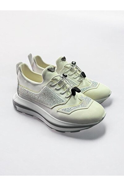 LABRONA Woman's crystal stone detailed high sole walking shoes
