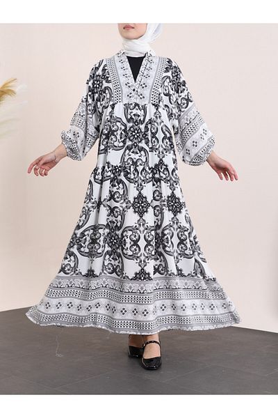Modamorfo Φόρεμα V-Neck Bat Sleeve Piece Viscose - μαύρο