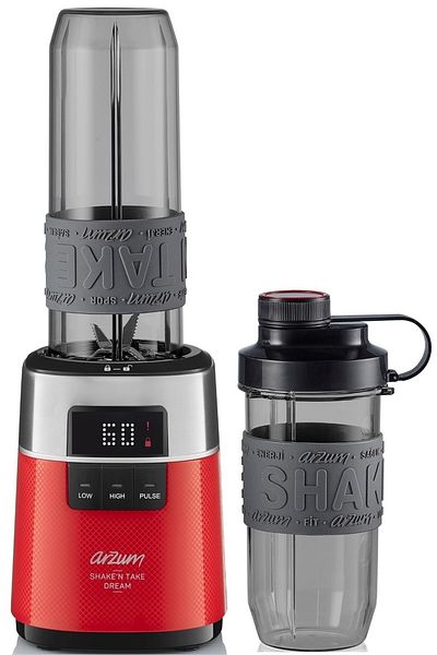 Arzum AR1148-K Shake'n Take Dream - خلاط عصير شخصي أحمر بقدرة 500 واط