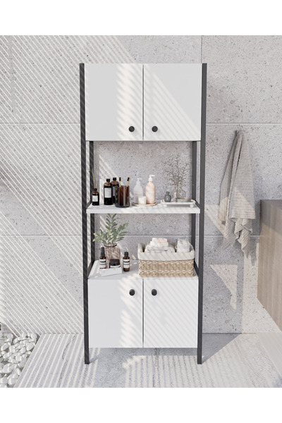 ygdecor Banyo Düzenleyici Mutfak Rafı Banyo Dolabı Çok Amaçlı Dolap 4 Katlı 4...