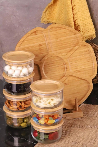 Bambum Duo 7-Pack Bamboo Silicone Airtight Glass Breakfast - 300 ml