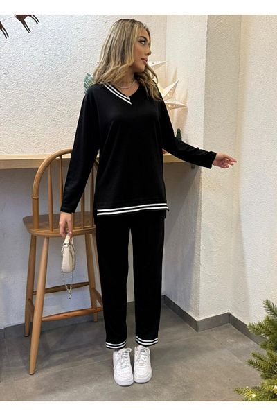 Moka Shopin Mokashopin Women's New Season Long Sleeve Rib Detail Double Set