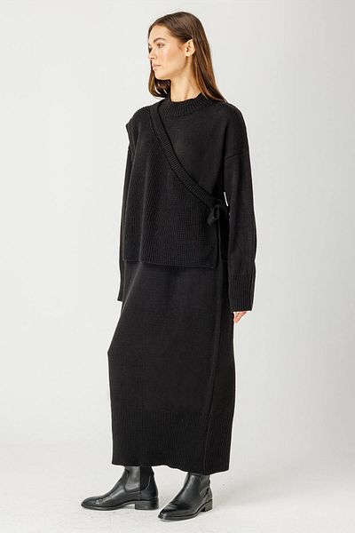 Hooopstore Μαύρο πλεκτό φόρεμα