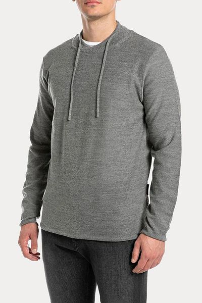 Replay Drawstring Stand Collar Thin Knitted Wool Knitwear