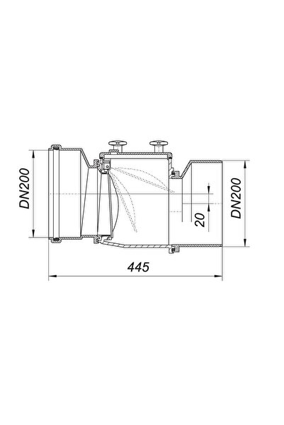 Dallmer 200'lük Atık Pis Su Çekvalfi Kanalizasyon Rögar Lağım Geri Tepme Önleyici Çalpara Cekvalfi Klapesi