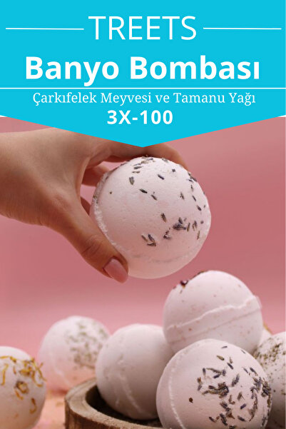 Treets Çarkıfelek Meyvesi Banyo Topu Manikür Ve Pedikür Boy, Nem Bombası, Ban...