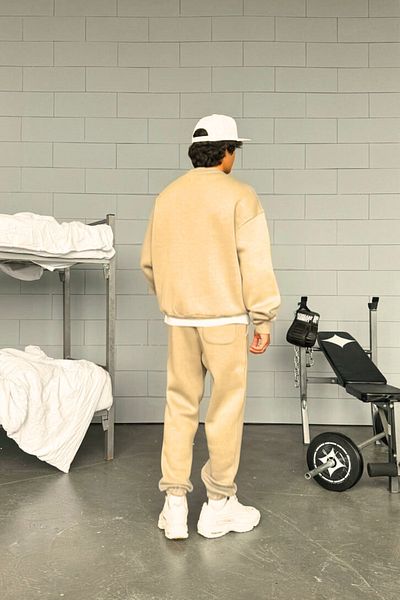 BayBayan Ανδρικό Basic Daily Seasonal Trend Σετ φόρμας Crew Neck