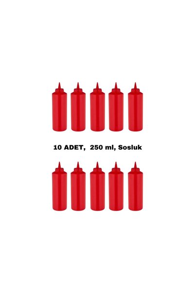 GastroPlast 10 Adet, 250 ml, Plastik Sosluk, Ketçap, Mayonez, Hardal, Barbekü...
