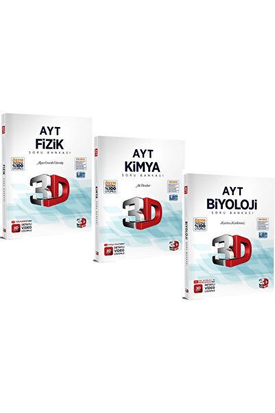 3D Yayınları Ayt Fen Bilimleri Soru Bankası Seti Fizik Kimya Biyoloji