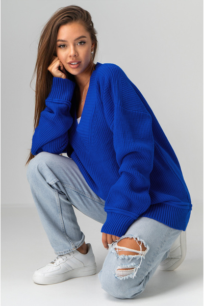 GND Kol-Etek Detaylı V Yaka OVERSİZE KAZAK