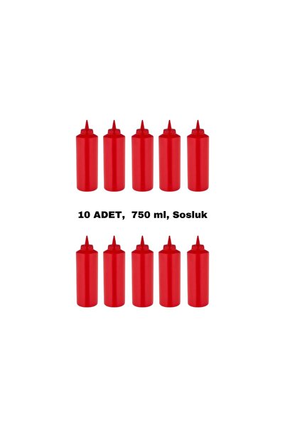 GastroPlast 10 Adet, 750 ML, Fişek Plastik Sosluk, Ketçap, Mayonez, Hardal, B...