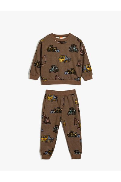 Koton Baby Boy izzasztó szett - 5wmb10064tk barna mintás
