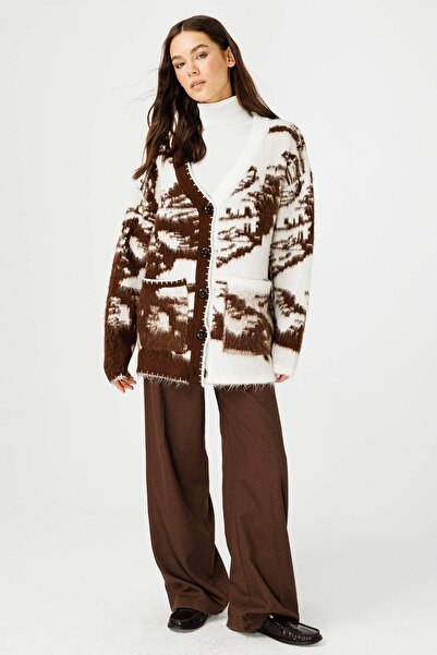 Hooopstore Ζακέτα με σχέδιο καφέ