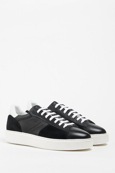 Galliano Shoes حذاء رياضي من الجلد الطبيعي باللون الأسود الناعم من جلد الغزال إيفا من جرانادا