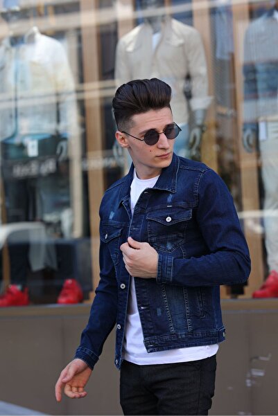 WKM Ανδρικό τζιν μπουφάν με λέιζερ