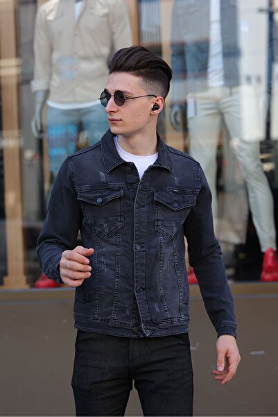 WKM Ανδρικό τζιν μπουφάν με λέιζερ