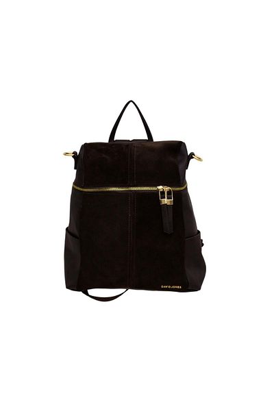 David Jones Color Suede Backpack, Crossbody Bag, Soft Vegan Leather Shoulder Bag, Casual Suede Bag