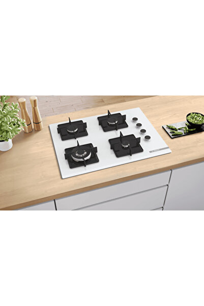 Bosch POH7C2P30O Gazlı Ankastre Ocak Beyaz