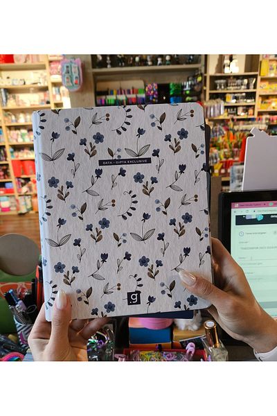 Gıpta Gipta Exclusive - 80 Gr Blue Floral Pattern Memo Pad