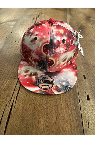 Vagon Gezegen desenli kırmızı renkli hiphop cap şapka