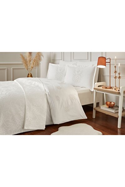 Özdilek طقم زفاف روزاليندا مكون من 7 قطع مع مفرش