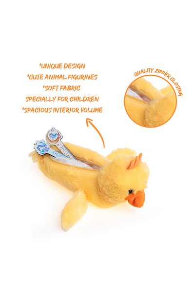 VUKİ Chick 3D Plush Horizontal Pencil Case with Zipper