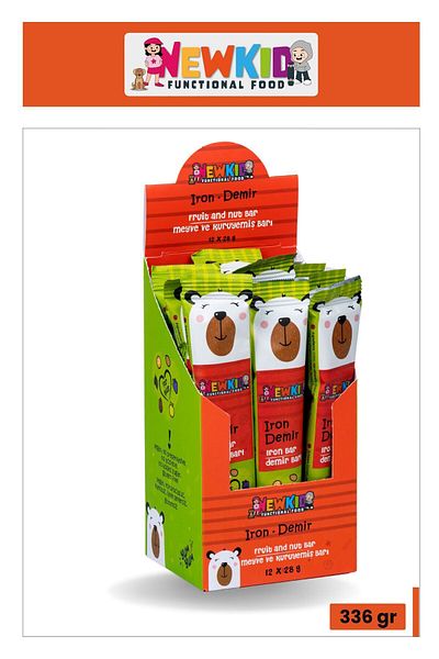 Good Food New Kid 28 g Iron Added and Gluten Free Vegan Dates Bar - Special for Children, Almond Apple