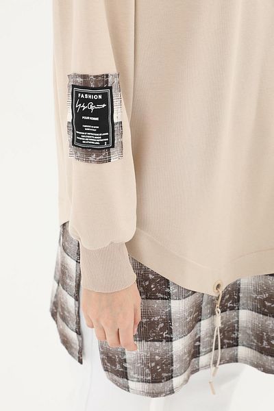 Puane Γυναικείο πουκάμισο με άκρο φούστα Transitional Tunic - 10572TUN - DARK BEIGE