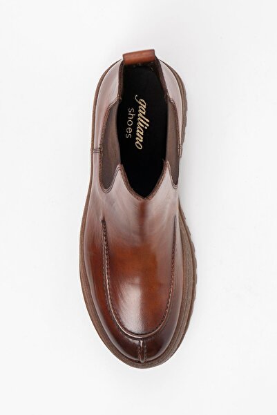 Galliano Shoes Boston Hakiki Deri Taba Alkollü Kauçuk Taban Bot