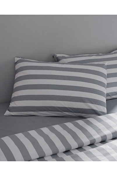 Madame Coco Avignon Double 100% Cotton Ranforce Printed Duvet Cover Set - Anthracite